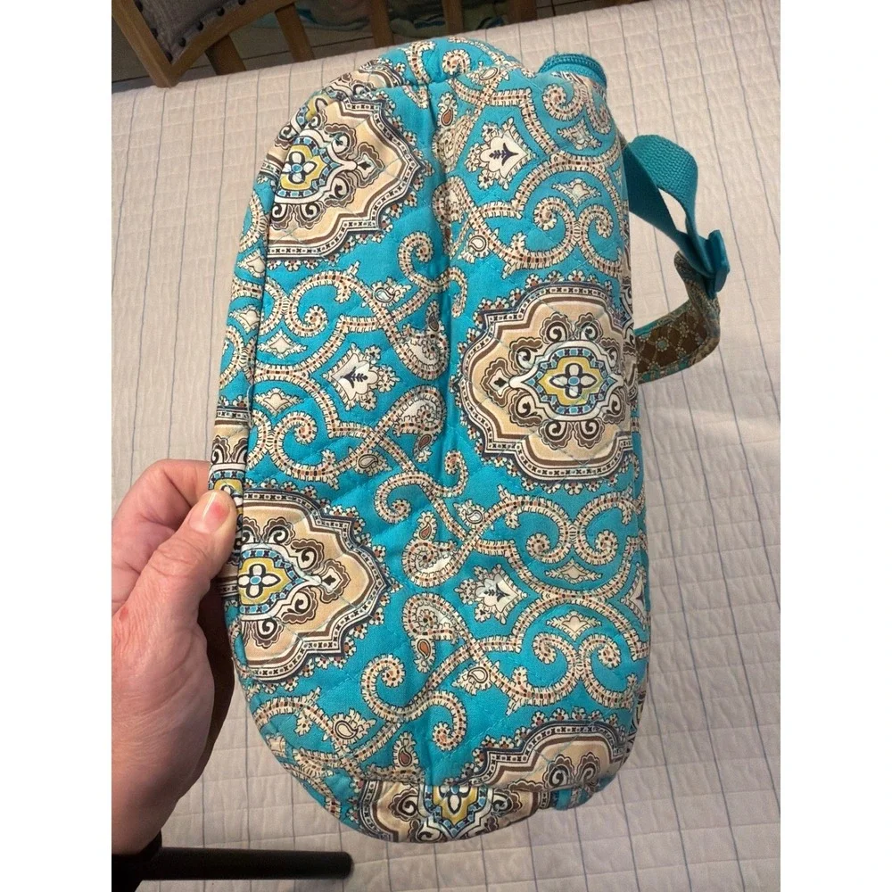Vera Bradley Quilted Cotton Backpack & Matching Wristlet Blue Turquoise‎ Paisley